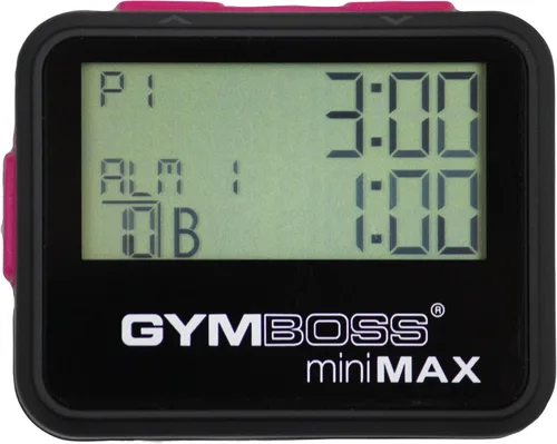 Vista 5 de Gymboss Temporizador de intervalo miniMAX y cronómetro - Negro/Rosa