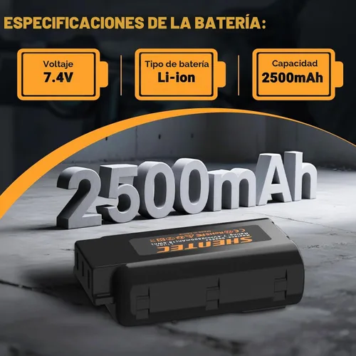 Vista 3 de Shentec Paquete de 2 baterías de 7,4 V y 2,5 Ah compatibles con Paslode 902654
