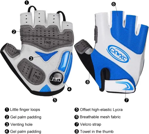 Vista 3 de CXWXC Guantes de ciclismo para hombres y mujeres Guantes de gel transpirable para bicicleta de montaña Guantes de bicicleta antideslizantes