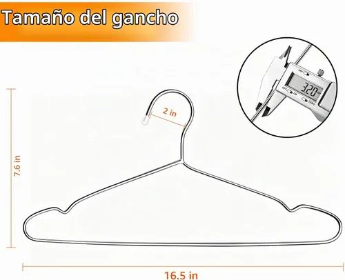 Vista 2 de TIMMY Wire perchas Pack 30 acero inoxidable fuerte metálica perchas ropa 16,5 pulgadas