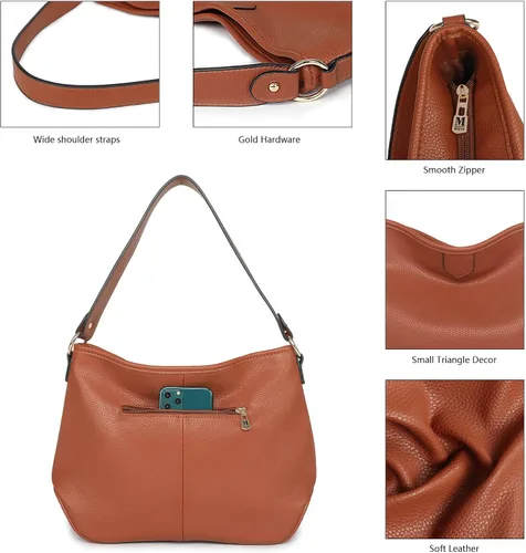 Vista 4 de Montana West Bolsos Hobo para mujer bolsos y bolsos clásicos y simples con asa superior