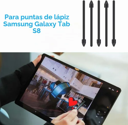 Vista 2 de Paquete de 5 puntas de bolígrafo Tab S8 S para Samsung Galaxy Tab S8 Puntas de lápiz óptico con pinzas, Galaxy Tab S8 Puntas de bolígrafo Piezas