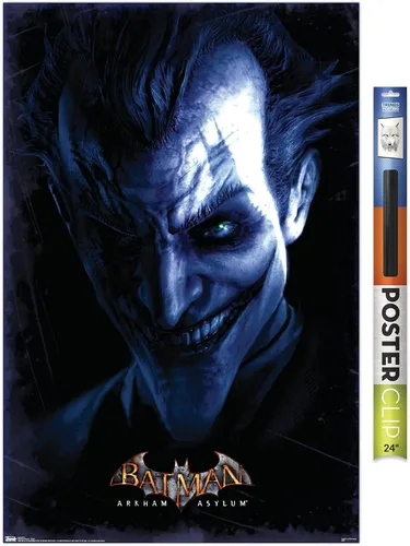 Vista 18 de Trends International DC Comics VIdeo Game - Póster de pared de Arkham Asylum - Joker, 14.725 x 22.375 pulgadas, versión enmarcada de madera