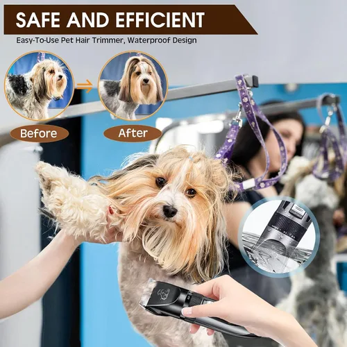 Vista 3 de Cortapelos profesionales para perros, kit recargable de aseo