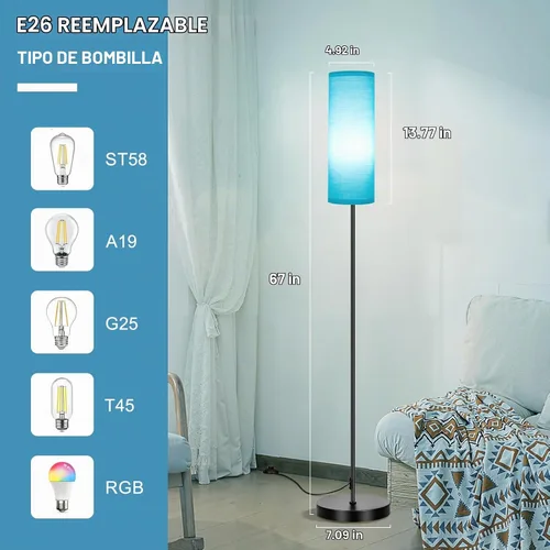 Vista 8 de FRIDEKO HOME Lámpara de pie, iluminación ambiental que cambia de color para sala de estar, dormitorio, lámpara de pie con aplicación y control