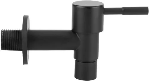 Vista 6 de Fdit Grifo frío de acero inoxidable de 2 pulgadas, color negro, para piscina, grifo de agua, grifo de lavadora, grifo montado en la pared