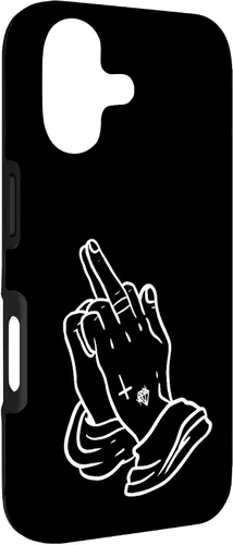 Vista 3 de Praying Hands Show Middle Finger Men's T-Shirt Women Case for iPhone 17