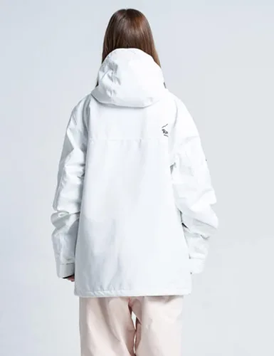 Vista 4 de Chaqueta de esquí impermeable para mujer, abrigo de nieve cálido de invierno, chaqueta de snowboard con capucha