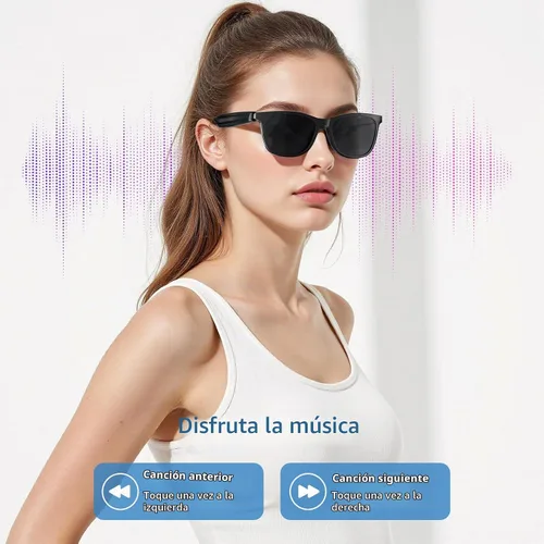 Vista 8 de Lentes inteligentes con Bluetooth, 2 en 1 magnéticos, bloqueo de luz azul y UV400, gafas Bluetooth para hombres/mujeres con asistente de voz, gafas