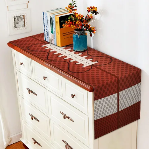 Vista 3 de Vohado Camino de mesa de fútbol americano, decoración de fiesta de cumpleaños, día de juego, cocina, comedor, decoración del hogar (13 x 72 pulgadas)
