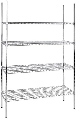Vista 392 de Kit de 4 estantes de epoxi verde NSF de 21 x 72 pulgadas con postes de 86 pulgadas, estantería de almacenamiento resistente, kit de estantería