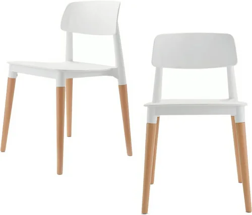 Vista 12 de Bel Dining Bistro Cafe Style - Juego de 2 sillas auxiliares minimalistas modernas (negro)