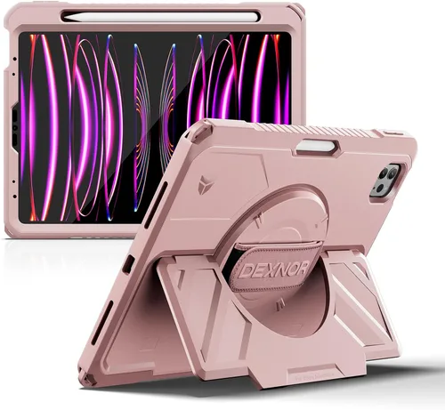 Vista 26 de Dexnor Funda para iPad mini 7 (A17 Pro) 2024/mini 6 2021 de 8.3 pulgadas, funda protectora resistente con correa de mano giratoria de 360° y soporte