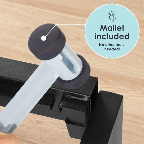 Vista 6 de Mellow JustMallet - Base de cama individual de acero resistente de 14 pulgadas con base de colchón de listones de madera (no necesita somier)