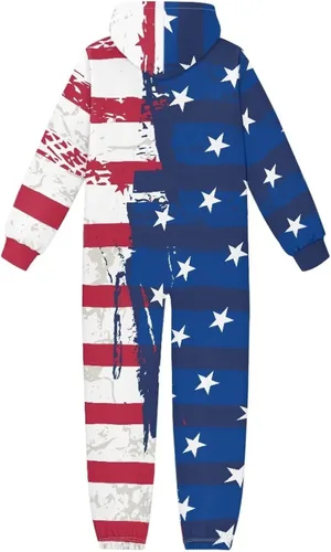 Vista 6 de AFPANQZ Unisex Kids Hooded Jumpsuit Full Zipper Hooded Jumpsuit One Piece Onesie Long Sleeves Jumpsuit Tracksuit