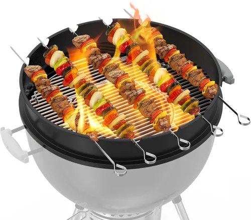 Vista 6 de Only Fire - Juego de anillos para asador con brocheta Kabob para hervidor Weber de 22 1/2 pulgadas y otras parrillas de carbón similares