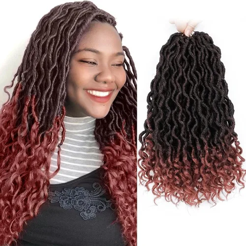 Vista 49 de Cabello Corto de Locs Falsos para Crochet Pre-Enrollado 12 Pulgadas 6 Paquetes Cabello de Locs de Diosa para Crochet Locs Falsos Suaves con Puntas