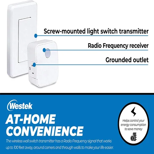 Vista 5 de westek rfk100lc/rfk101lc montado en la pared Interruptor y plug-in receptor, RFK1600lc