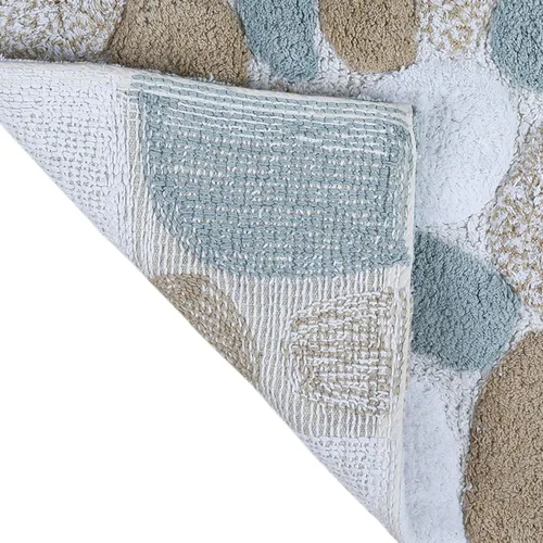 Vista 5 de Ramanta Home Alfombra de baño de algodón puro con piedra de guijarro, color beige gris, súper suave, antideslizante, absorbente, para baño, cocina