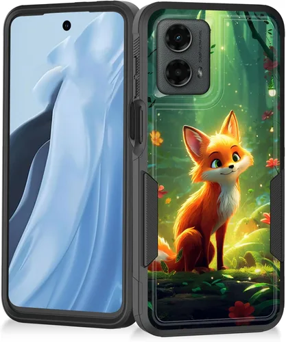 Vista 40 de Funda para Moto G Play 4G 2024, resistente de doble capa híbrida de policarbonato duro, goma suave, a prueba de golpes, funda protectora resistente