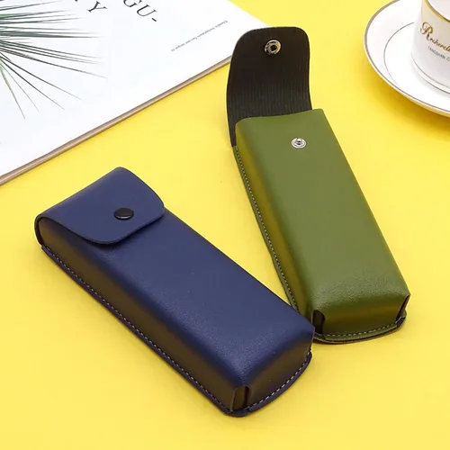 Vista 5 de Caso protector portátil de las gafas de sol del cuero de la PU del vintage