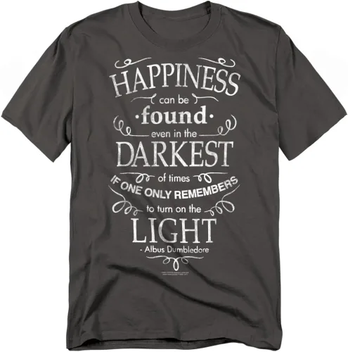 Vista 10 de Camiseta de Harry Potter con cita inspiradora de Dumbledore sobre la felicidad y colección de pegatinas Negro