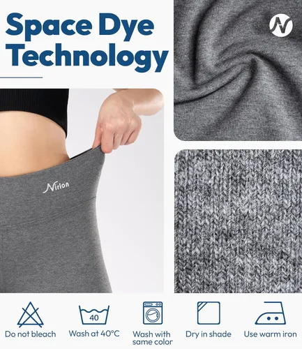 Vista 4 de Nirlon Pantalones de yoga con corte de bota para mujer, pantalones de pierna ancha para mujer, suaves y transpirables, pantalones de yoga para yoga