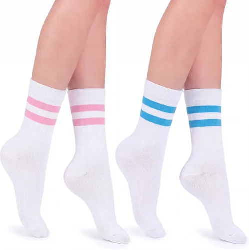 Vista 34 de Syhood Crew Stripe Socks Unisex Athletic Socks