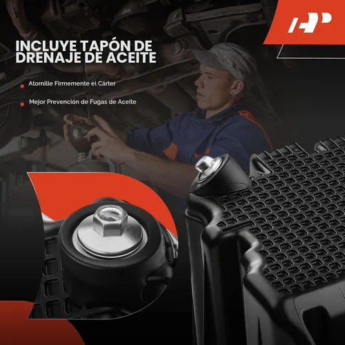 Vista 7 de A-Premium Cárter de aceite del motor con tapón de drenaje y pernos