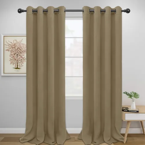 Vista 121 de Easy-Going - Cortinas opacas para dormitorio, aislamiento térmico sólido con ojales, cortinas de ventana para reducción de ruido, cortinas