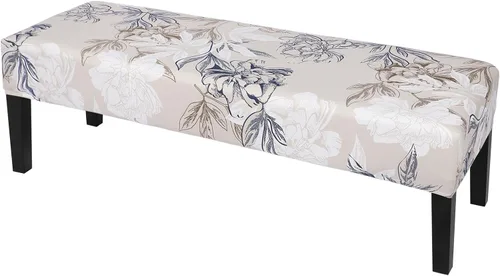 Vista 37 de SearchI Funda para banco de comedor, fundas largas elásticas y lavables para asiento de banco de banco rectangular, para comedor, sala de estar Flor