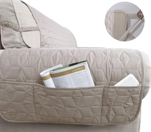 Vista 4 de Ameritex Funda para silla con estampado de patas de perro, 100% resistente al agua, acolchada, protector de muebles para perros, niños y mascotas