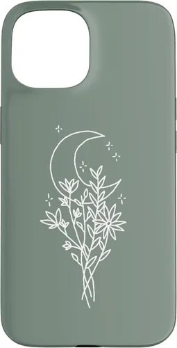Vista 6 de Funda botánica de flores silvestres para iPhone 16 verde salvia
