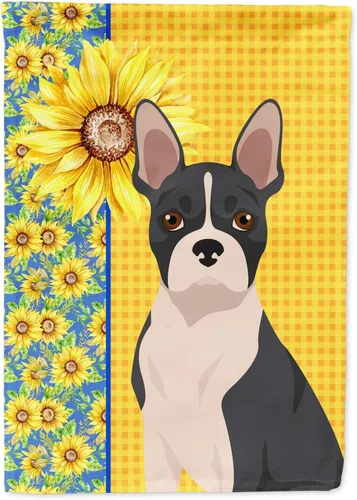 Vista 31 de Caroline's Treasures WDK5313GF Bandera de jardín con diseño de girasoles de verano, color negro y tostado, Airedale Terrier para buzón, bandera