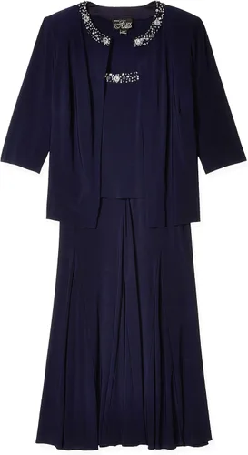 Vista 6 de Alex Evenings Vestido tipo chaqueta de 2 piezas para mujer con ribete de lentejuelas