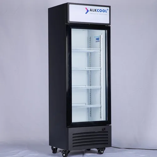 Vista 13 de Refrigerador comercial de bebidas, refrigerador de 7 pies cúbicos pequeños delgados de una sola puerta de vidrio con estantes ajustables de luz LED