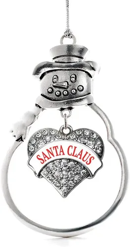 Vista 104 de Inspired Silver - Big Sis - Adorno de Navidad plateado - Adorno de árbol de Navidad con dije de corazón con circonita cúbica - Decoración colgante