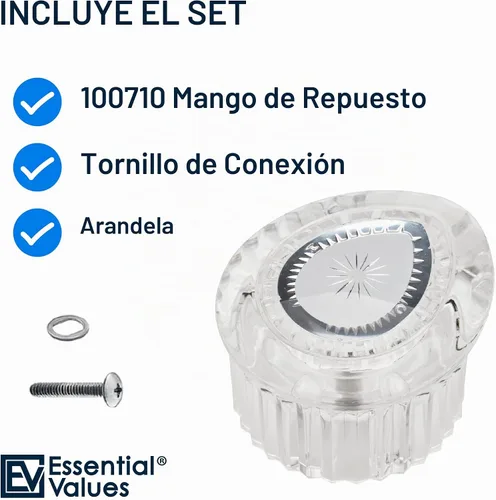 Vista 5 de Essential Values Repuesto de mango de ducha – Compatible con pomo de ducha Moen (100710) y bañera – Compatible con el kit de mango de temperatura