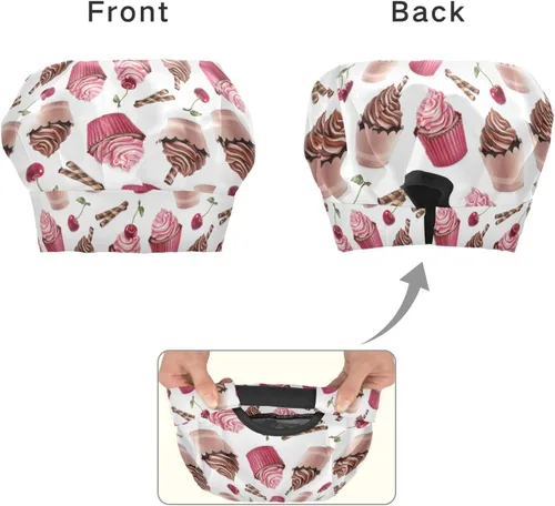 Vista 2 de Sinestour Delantal de chocolate cereza personalizado para niños y sombrero de chef, juego de 3 delantales de cocina personalizados para niños