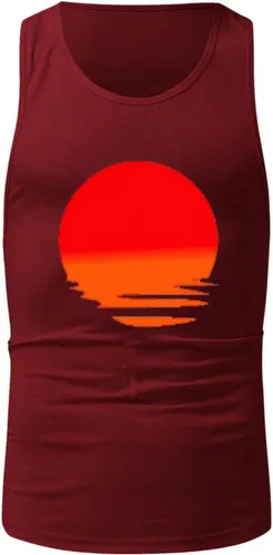 Vista 2 de Camiseta sin mangas para hombre, camisetas sin mangas ajustadas de moda para verano, camisetas de playa C