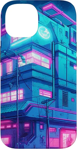 Vista 4 de Funda Vaporwave para iPhone 16 Cyberpunk House