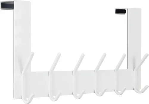 Vista 14 de WEBI Ganchos sobre la Puerta Colgador de Puerta, Toallero sobre la Puerta con 6 Ganchos para Colgar, Colgador de Abrigos y Toallas para Puerta Negro