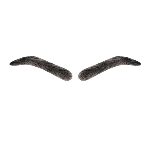 Vista 5 de Cejas de encaje falsas para hombres, cabello humano, cejas artificiales negras y marrones (F1)
