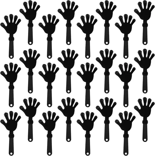 Vista 12 de 24 pinzas de mano amarillas Sunburst de 7.5 pulgadas que hacen ruido, regalos de fiesta, aplausos de plástico, eventos deportivos, felicitaciones