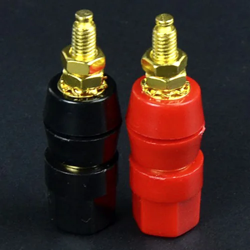 Vista 6 de 0.157 in Banana Binding Post Socket Panel Mount Rojo Negro, Paquete de 4
