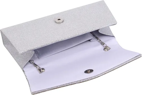 Vista 5 de Naimo Bolso de mano deslumbrante con solapa y cadena desmontable, talla única