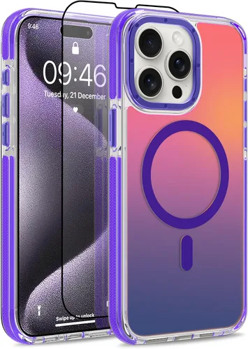 Vista 160 de Funda magnética para Google Pixel 10 Pro XL [compatible con Magsafe] [bonito diseño fluorescente de moda] a prueba de golpes, delgada, translúcida