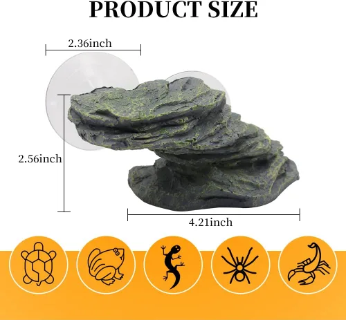Vista 2 de Plataforma para tomar tortugas con ventosas fuertes, acuario de pecera, plataforma de escalada de tortuga, plataforma de escalada de reptiles