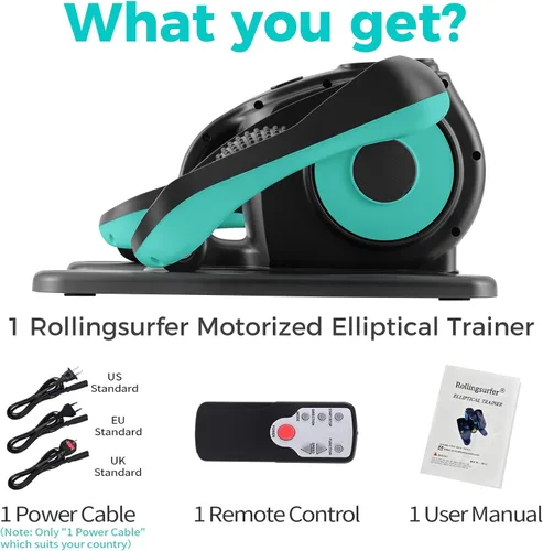Vista 6 de Rollingsurfer Under Desk Elliptical Machine, Electric Leg Exerciser for Seniors, Compact Seated Pedal Exerciser, Portable Elliptical Trainer with