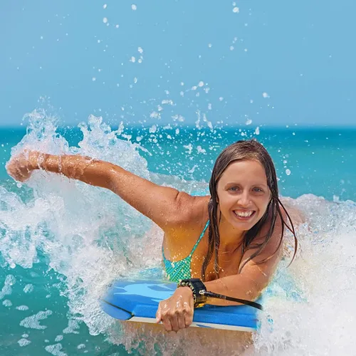 Vista 7 de IRONMAX - Tabla de surf ligera de 37/41 pulgadas con correa de muñeca, núcleo de EPS, cubierta XPE y parte inferior lisa de polietileno de alta